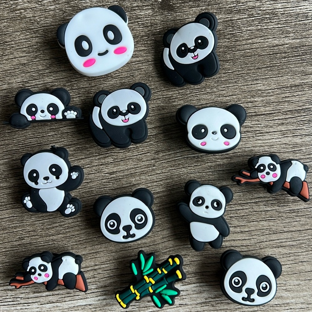 Jibbitz. Panda Express. Set of  12. Super cute. Fits Crocs and similar. 🐼🐼
